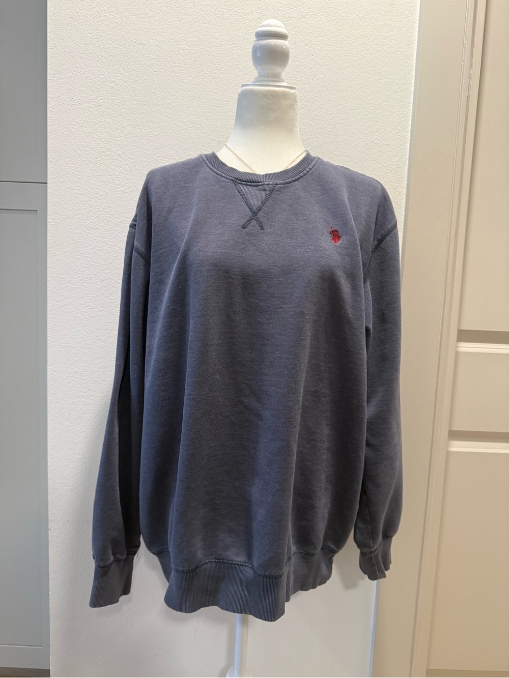 Polo by Ralph Lauren Gray Crewneck Sweatshirt with Red Pony